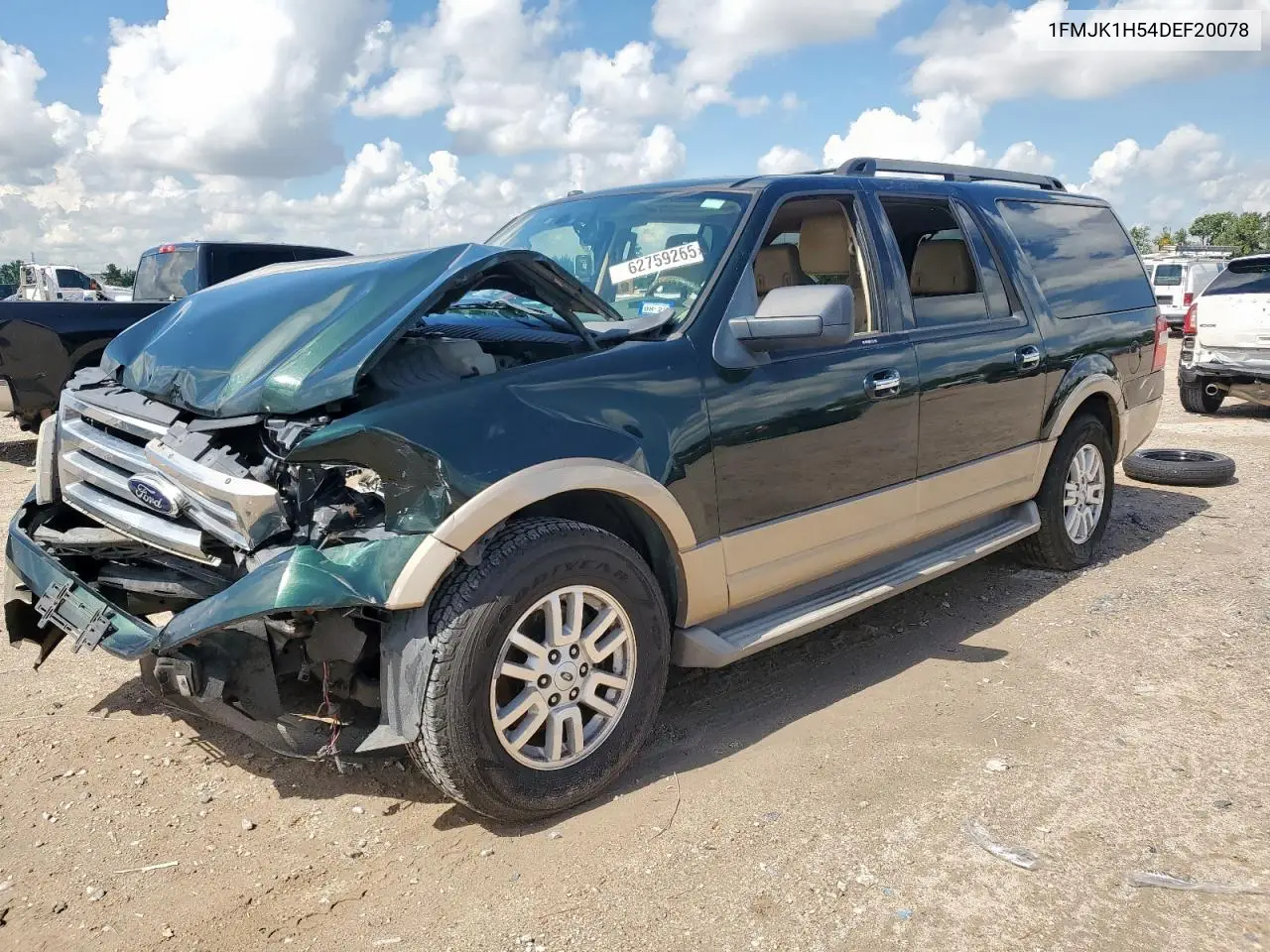 2013 Ford Expedition El Xlt VIN: 1FMJK1H54DEF20078 Lot: 62759265