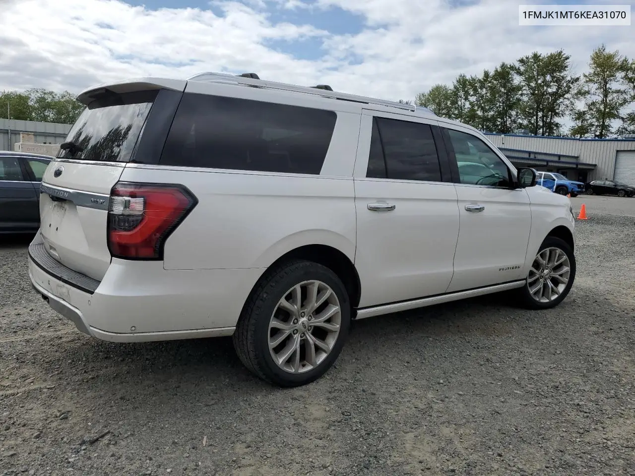 2019 Ford Expedition Max Platinum VIN: 1FMJK1MT6KEA31070 Lot: 62601175