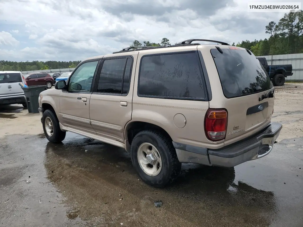 1998 Ford Explorer VIN: 1FMZU34E8WUD28654 Lot: 50938175