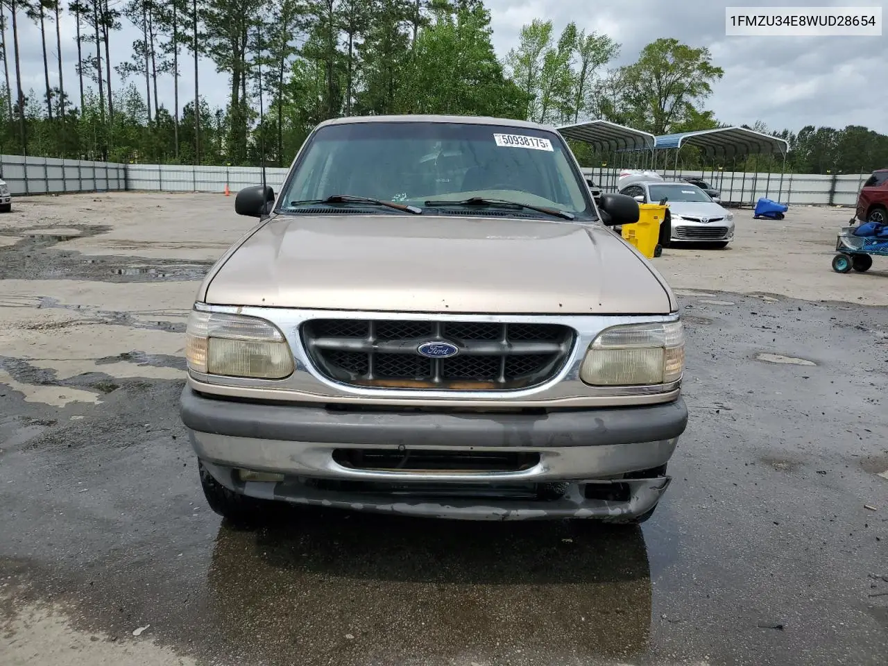 1998 Ford Explorer VIN: 1FMZU34E8WUD28654 Lot: 50938175