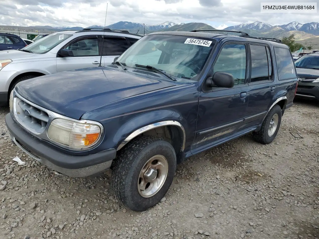 1998 Ford Explorer VIN: 1FMZU34E4WUB81684 Lot: 56475745