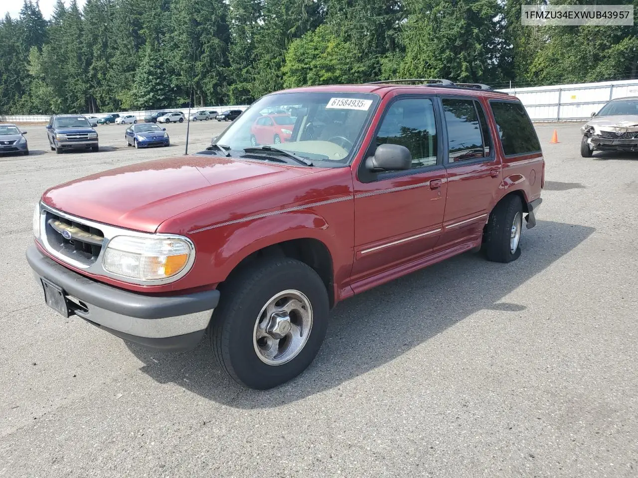 1998 Ford Explorer VIN: 1FMZU34EXWUB43957 Lot: 61584935