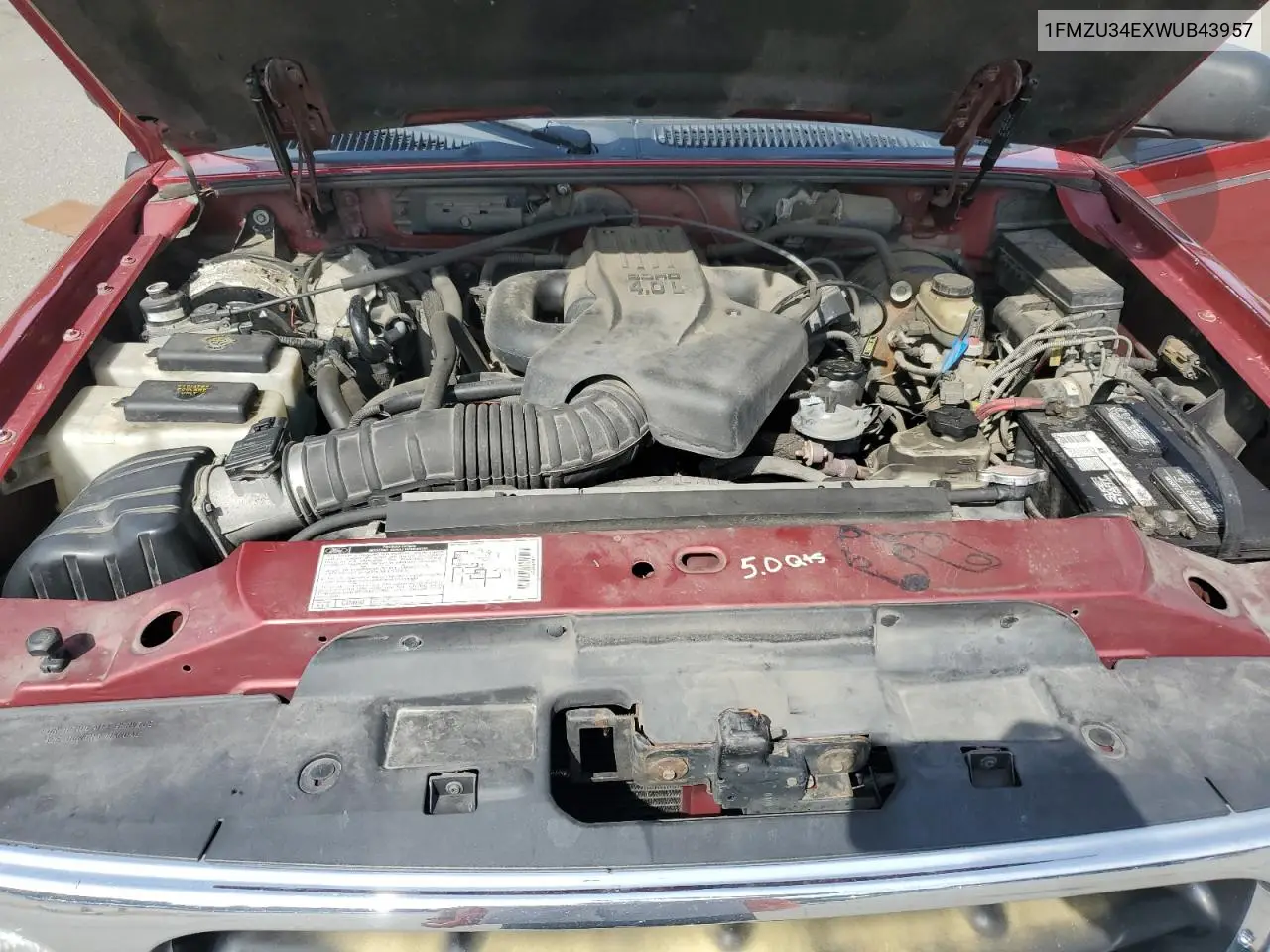 1998 Ford Explorer VIN: 1FMZU34EXWUB43957 Lot: 61584935