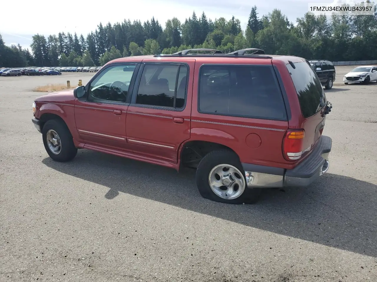1998 Ford Explorer VIN: 1FMZU34EXWUB43957 Lot: 61584935