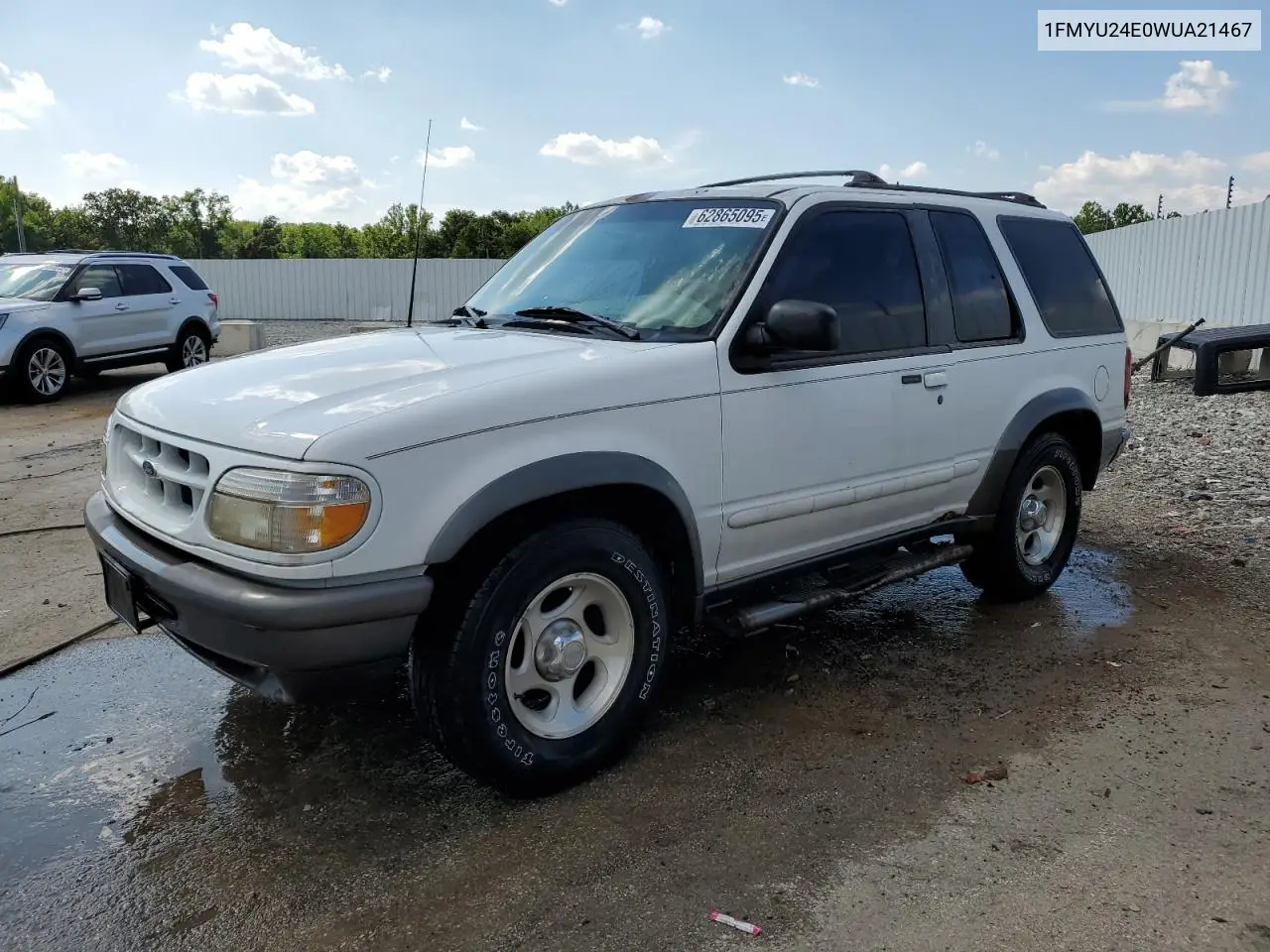 1998 Ford Explorer VIN: 1FMYU24E0WUA21467 Lot: 62865095