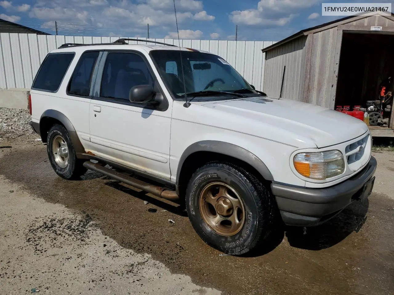 1998 Ford Explorer VIN: 1FMYU24E0WUA21467 Lot: 62865095