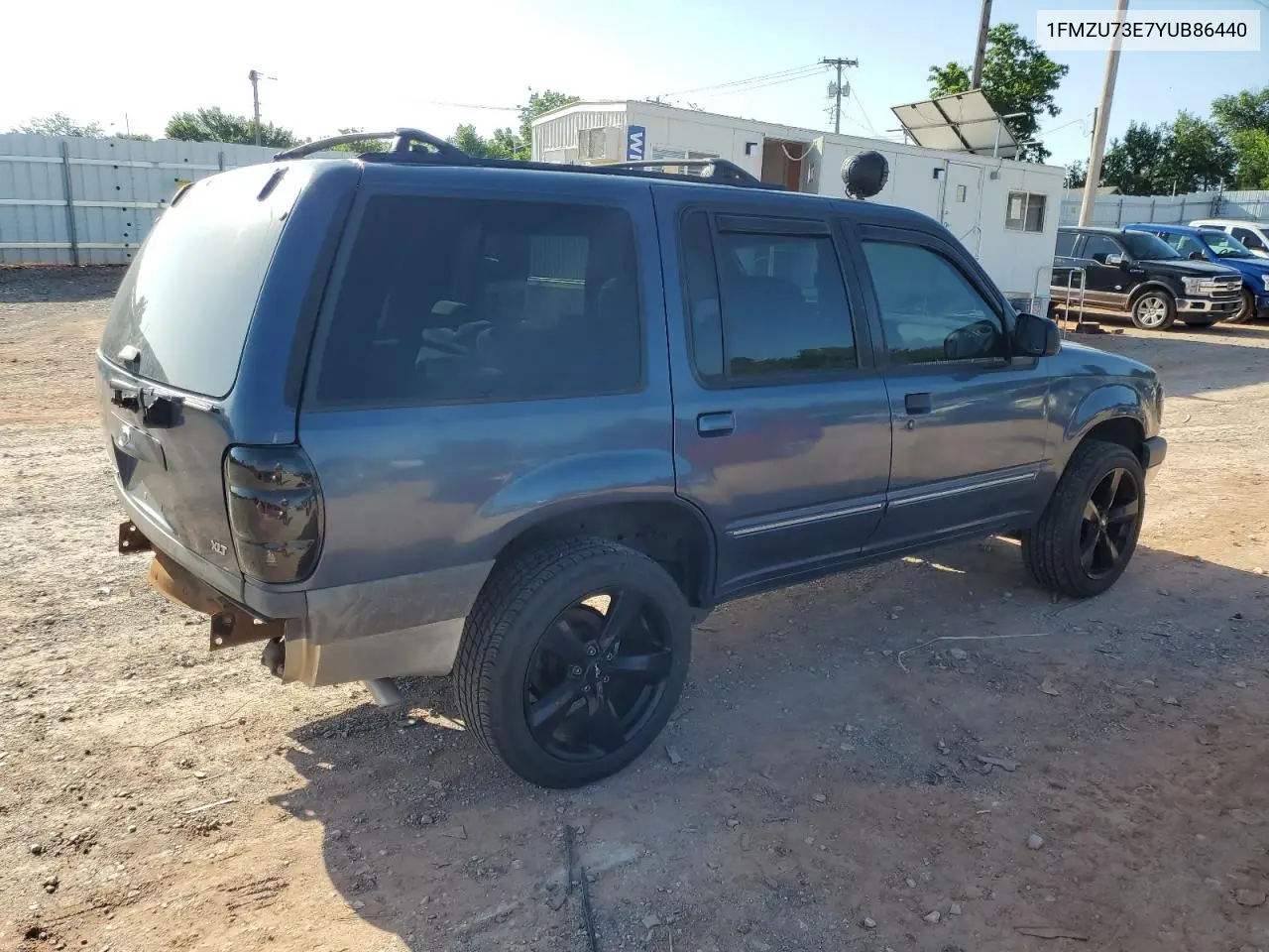 2000 Ford Explorer Xlt VIN: 1FMZU73E7YUB86440 Lot: 60800665