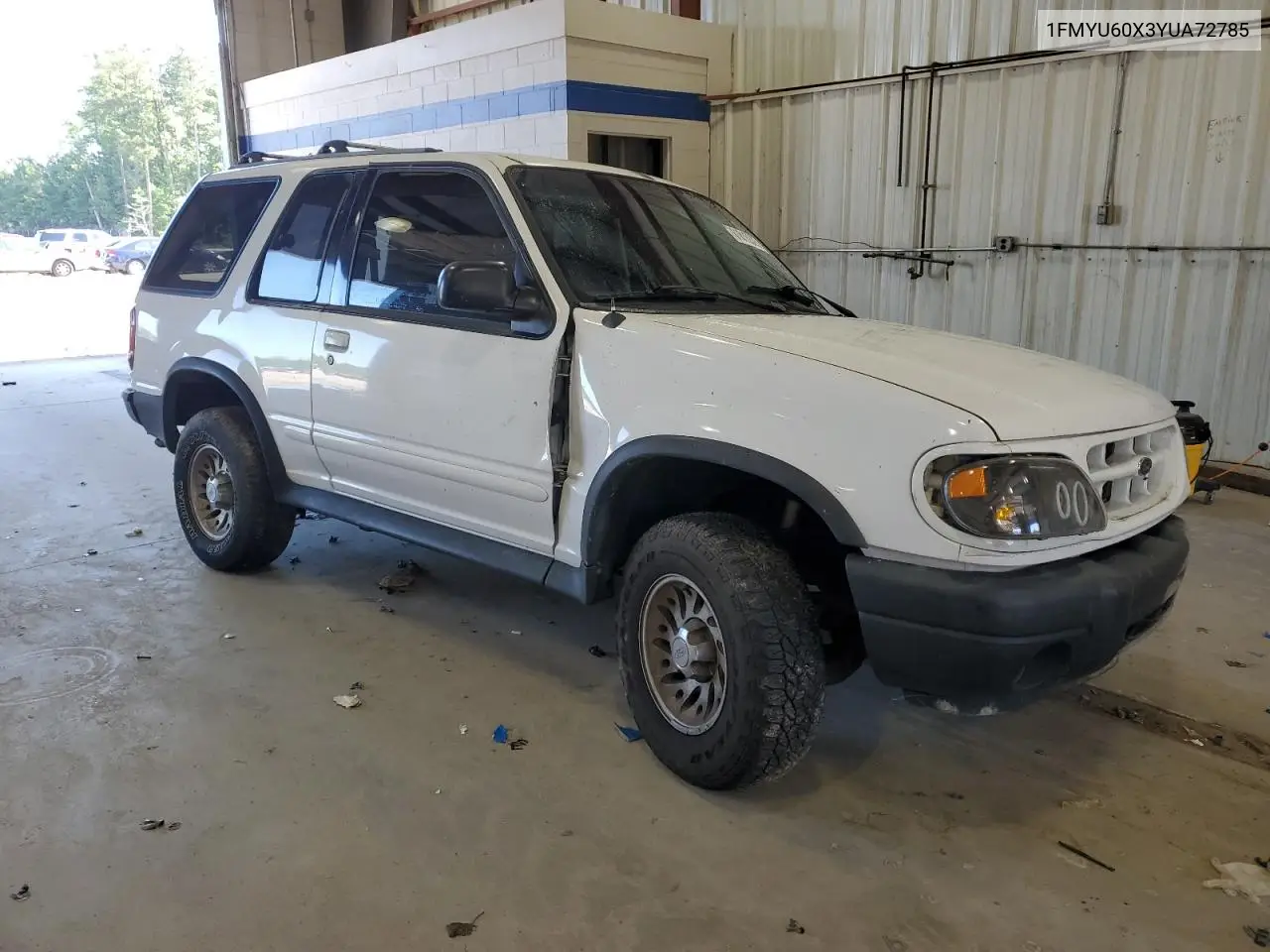 2000 Ford Explorer Sport VIN: 1FMYU60X3YUA72785 Lot: 61815325