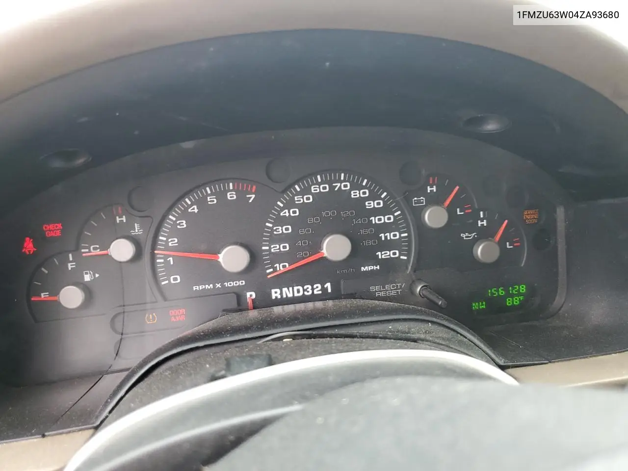 2004 Ford Explorer Xlt VIN: 1FMZU63W04ZA93680 Lot: 54706265