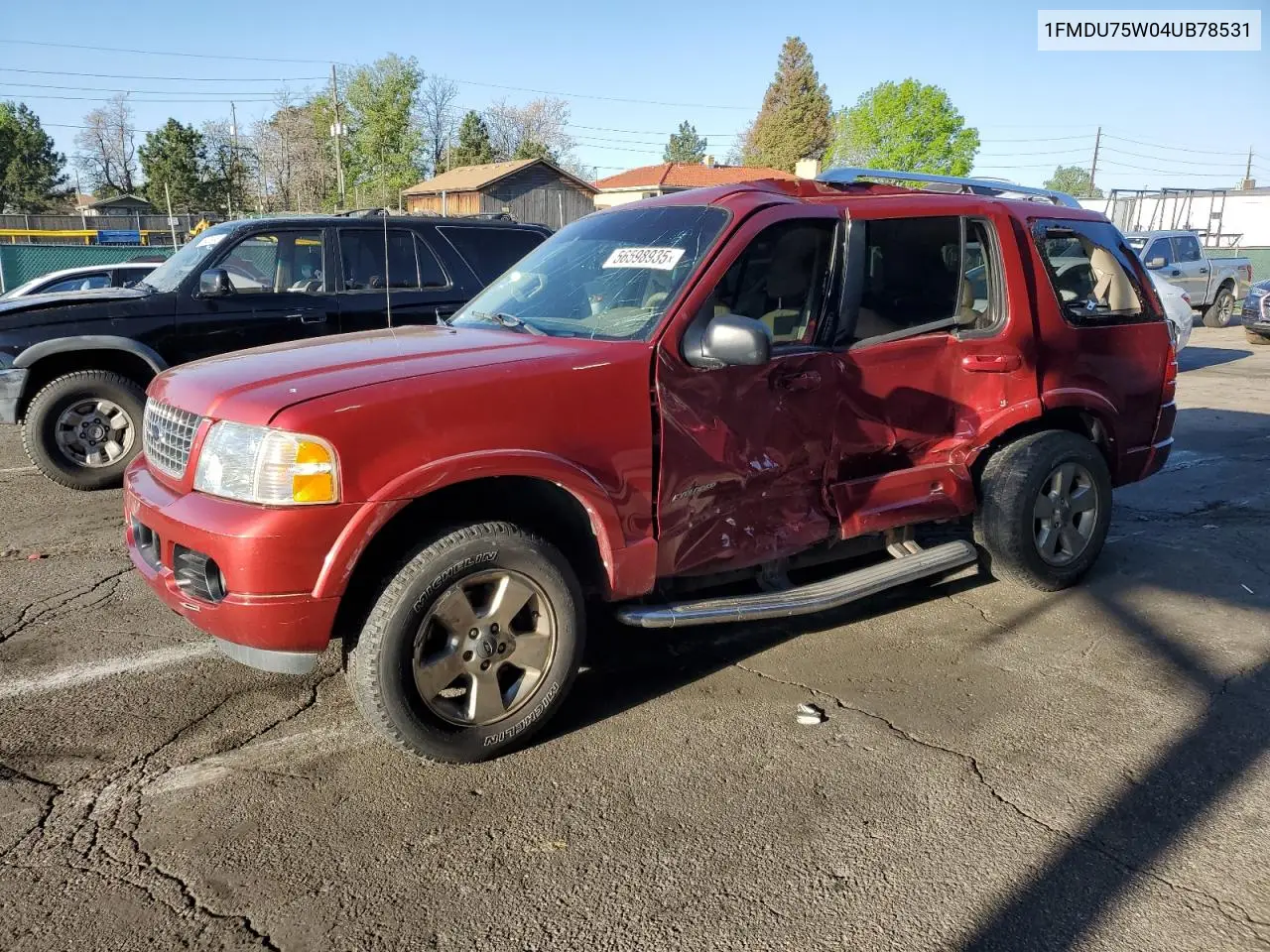 2004 Ford Explorer Limited VIN: 1FMDU75W04UB78531 Lot: 56598935