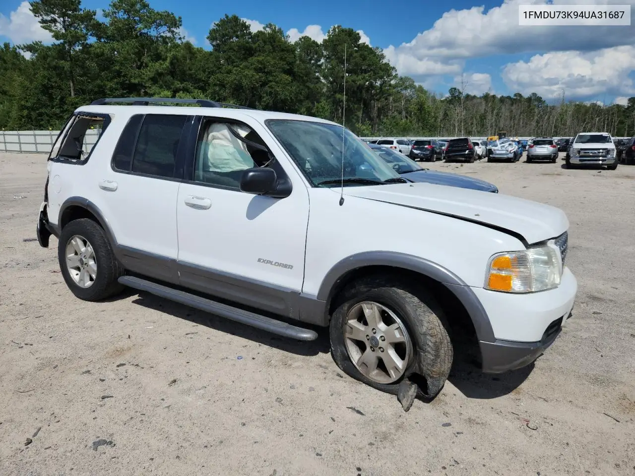 2004 Ford Explorer Xlt VIN: 1FMDU73K94UA31687 Lot: 61239775