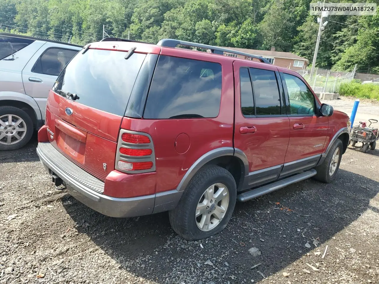 2004 Ford Explorer Xlt VIN: 1FMZU73W04UA18724 Lot: 62648055