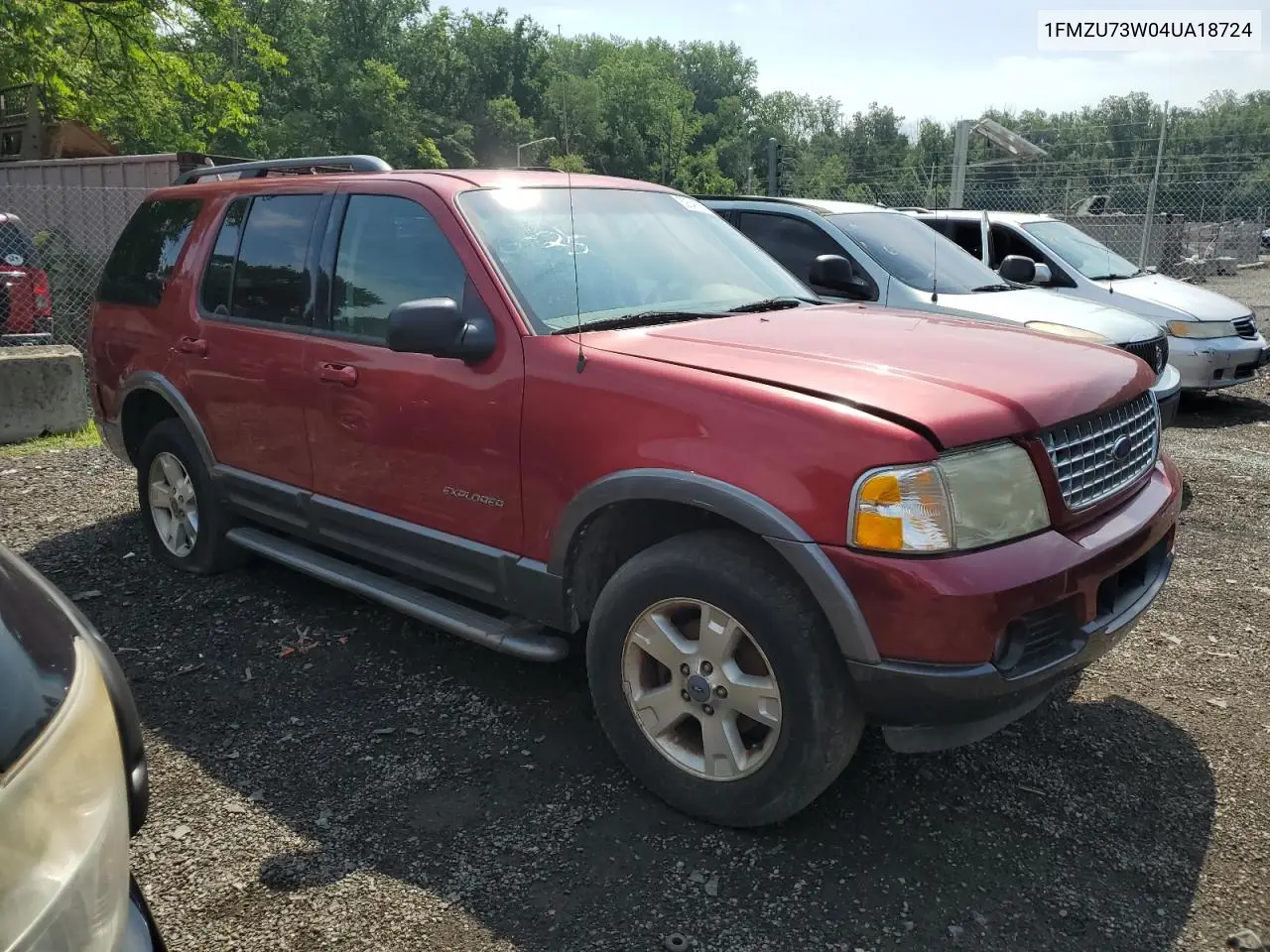 2004 Ford Explorer Xlt VIN: 1FMZU73W04UA18724 Lot: 62648055