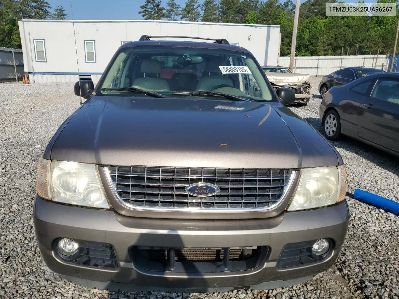 2005 Ford Explorer Xlt VIN: 1FMZU63K25UA96267 Lot: 56800105