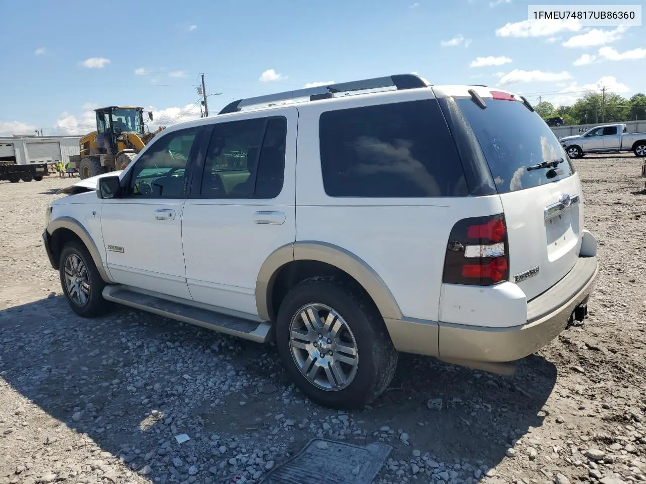 2007 Ford Explorer Eddie Bauer VIN: 1FMEU74817UB86360 Lot: 55839065