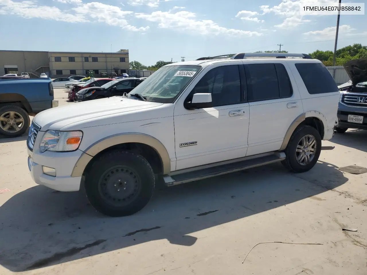 2007 Ford Explorer Eddie Bauer VIN: 1FMEU64E07UB58842 Lot: 56553845