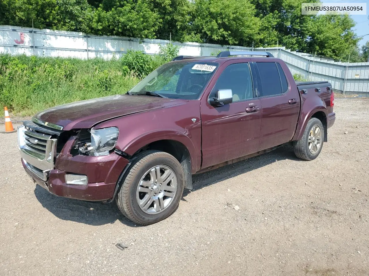 2007 Ford Explorer Sport Trac Limited VIN: 1FMEU53807UA50954 Lot: 62001635