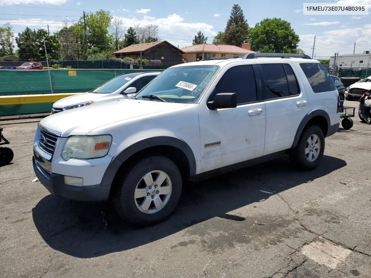 2007 Ford Explorer Xlt VIN: 1FMEU73E07U4B0395 Lot: 62706665