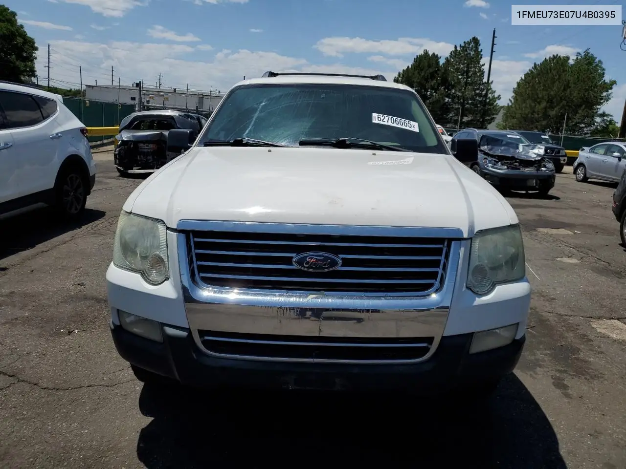 2007 Ford Explorer Xlt VIN: 1FMEU73E07U4B0395 Lot: 62706665