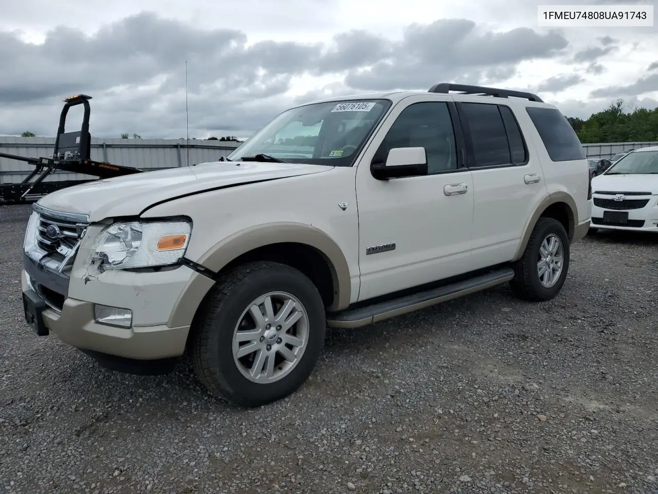 2008 Ford Explorer Eddie Bauer VIN: 1FMEU74808UA91743 Lot: 56076105