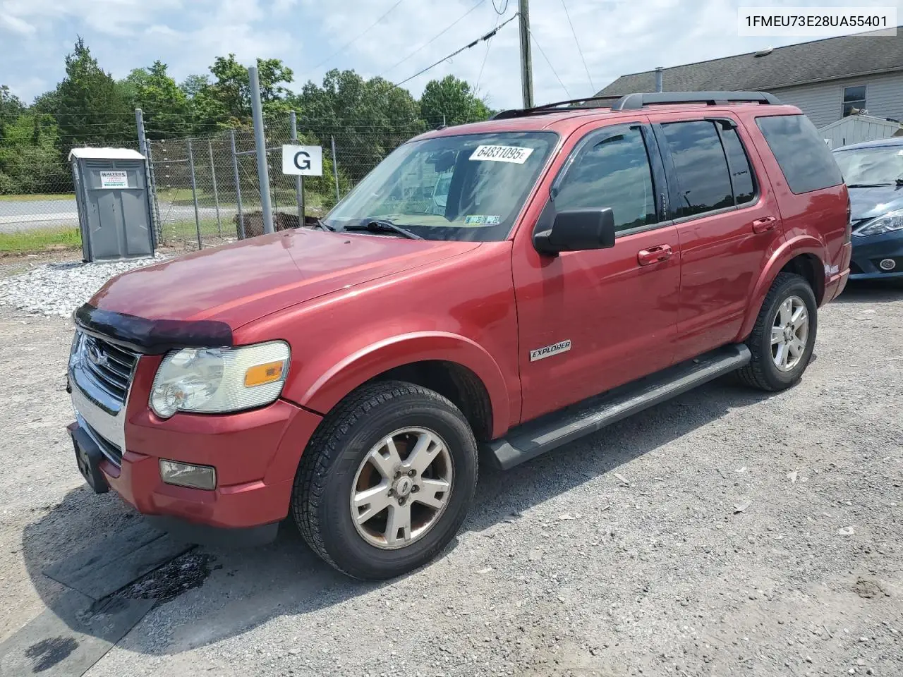 2008 Ford Explorer Xlt VIN: 1FMEU73E28UA55401 Lot: 64831095