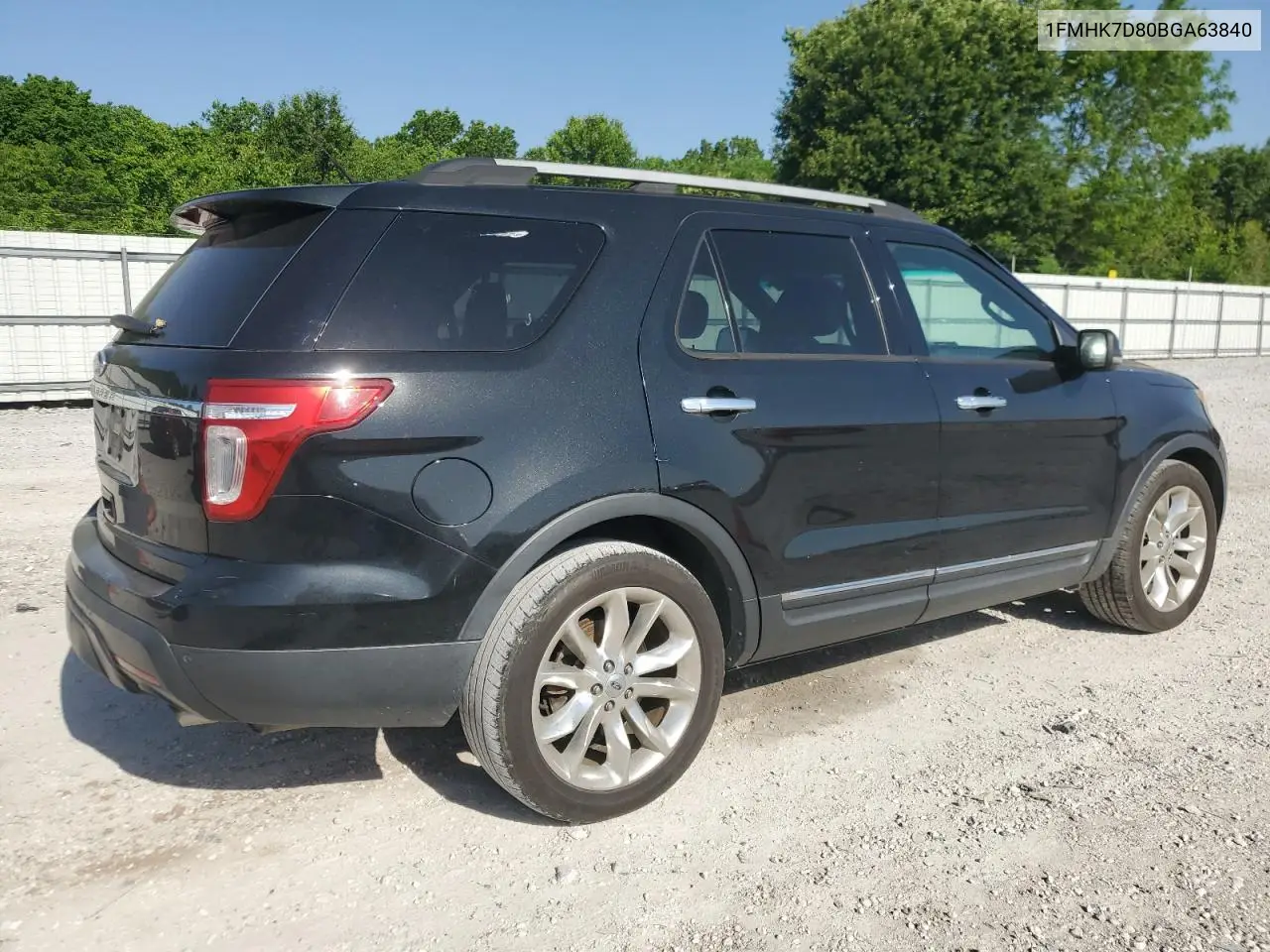 2011 Ford Explorer Xlt VIN: 1FMHK7D80BGA63840 Lot: 56889495