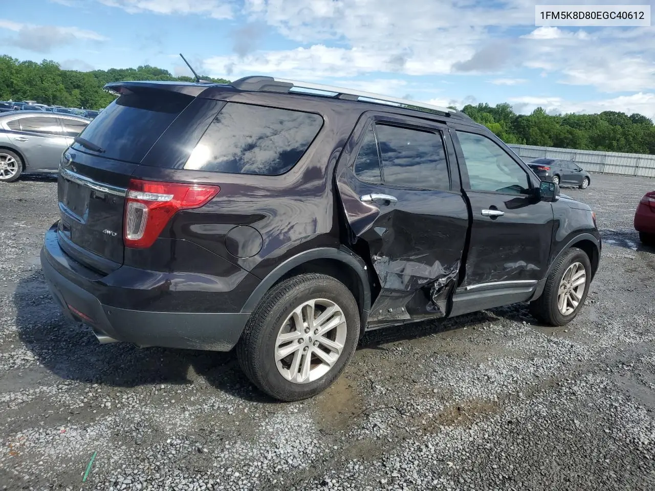 2014 Ford Explorer Xlt VIN: 1FM5K8D80EGC40612 Lot: 57024245