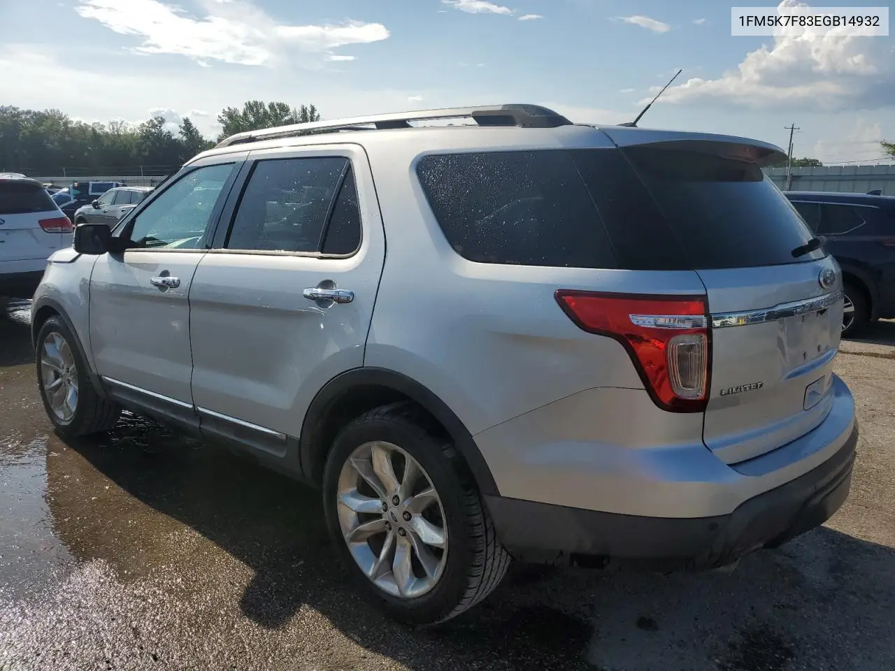 2014 Ford Explorer Limited VIN: 1FM5K7F83EGB14932 Lot: 62904465