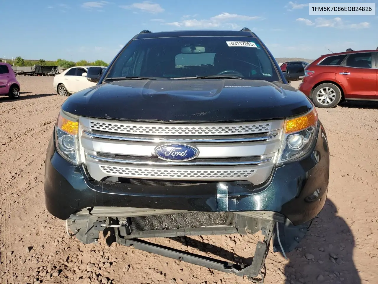 2014 Ford Explorer Xlt VIN: 1FM5K7D86EGB24826 Lot: 63112355
