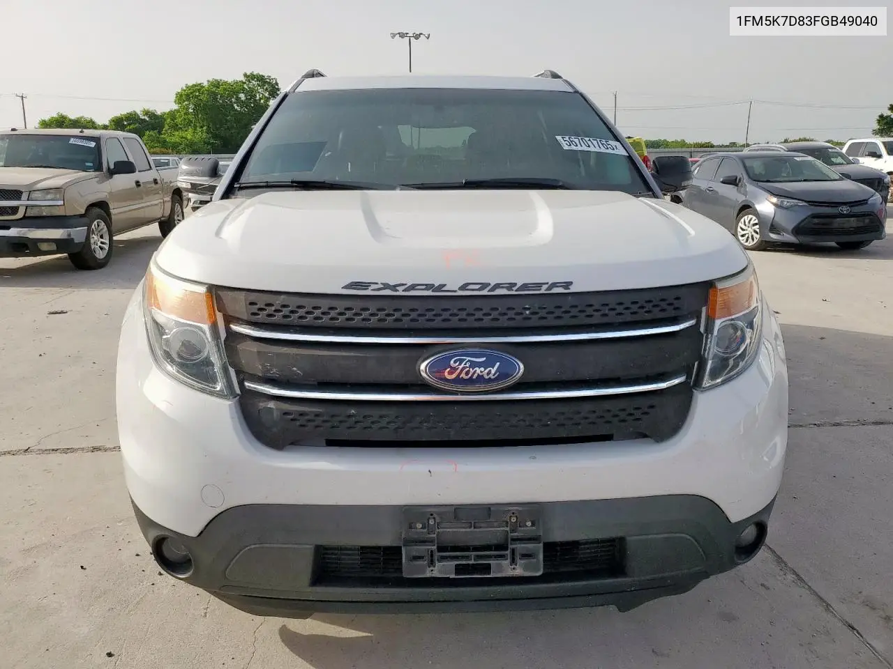 2015 Ford Explorer Xlt VIN: 1FM5K7D83FGB49040 Lot: 56701765
