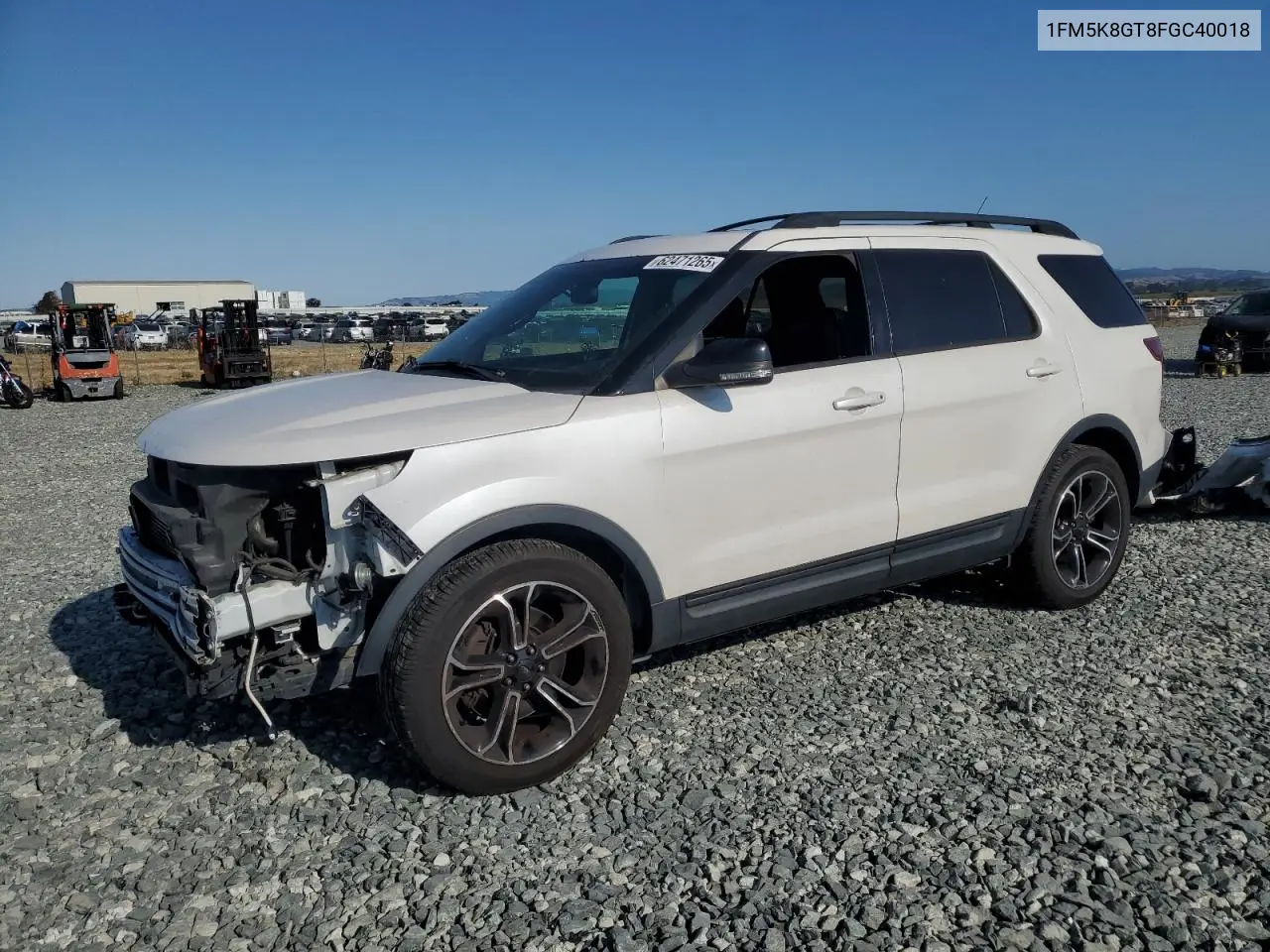 2015 Ford Explorer Sport VIN: 1FM5K8GT8FGC40018 Lot: 62471265