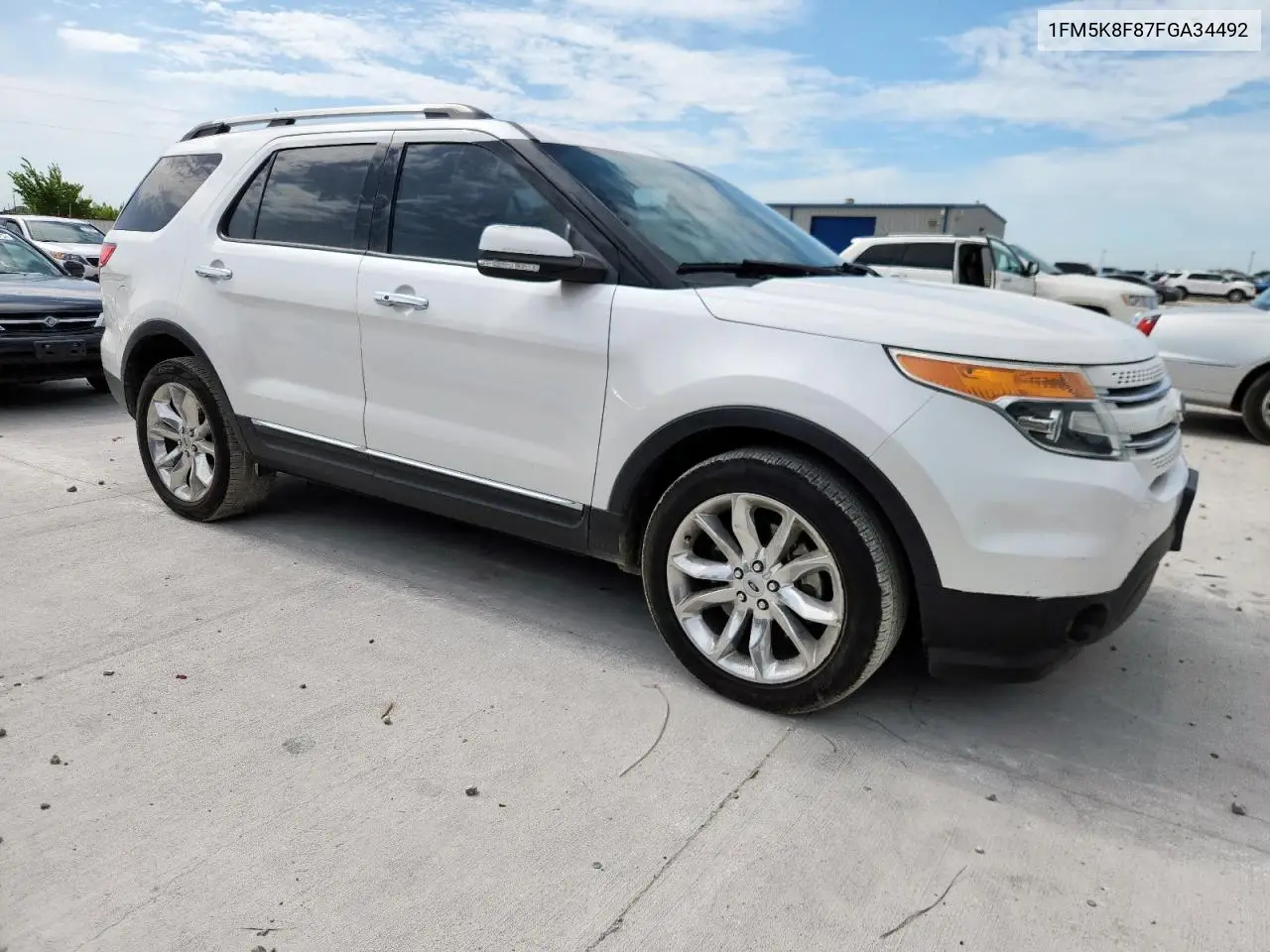 2015 Ford Explorer Limited VIN: 1FM5K8F87FGA34492 Lot: 63110325