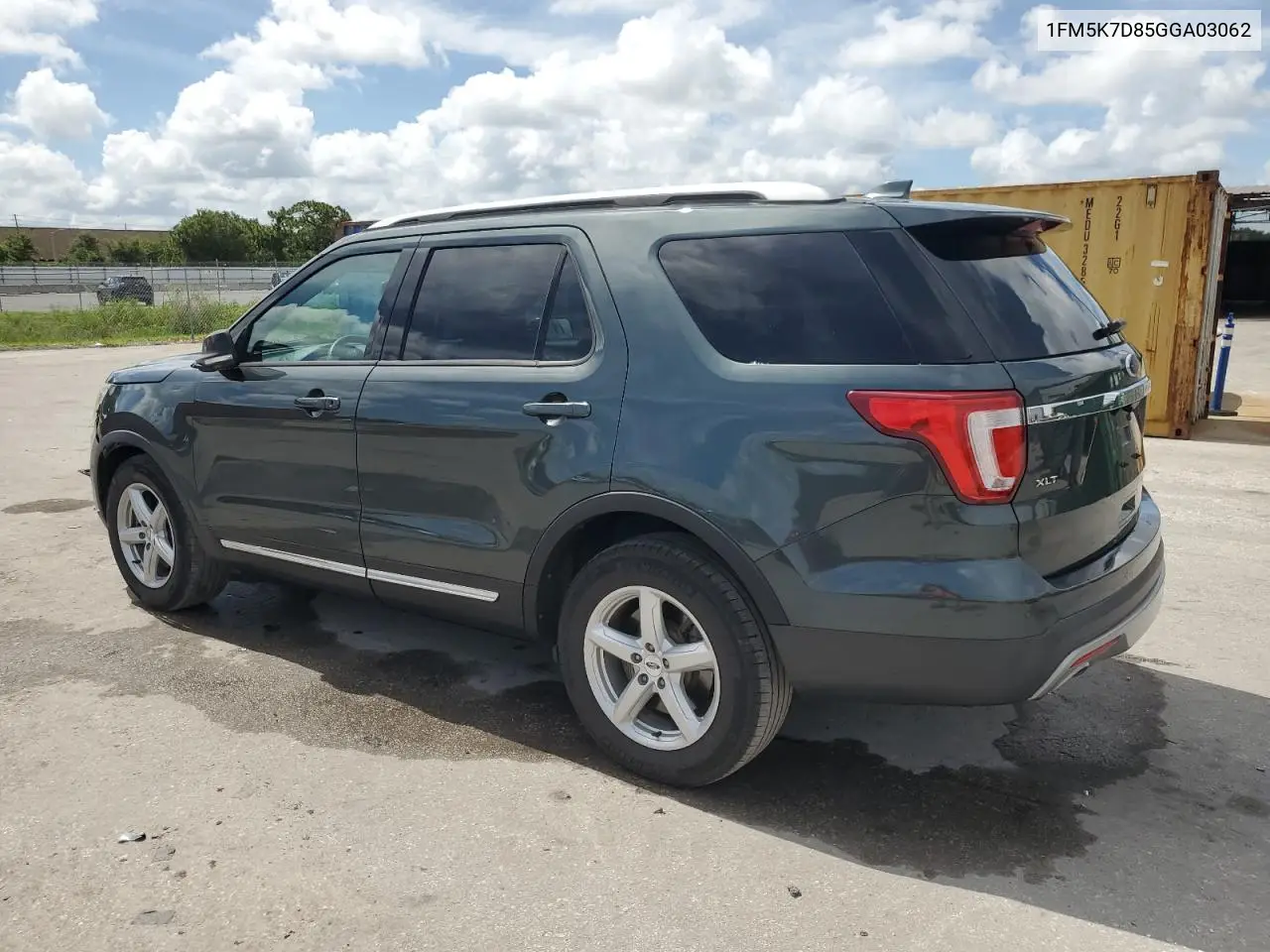 2016 Ford Explorer Xlt VIN: 1FM5K7D85GGA03062 Lot: 63503485