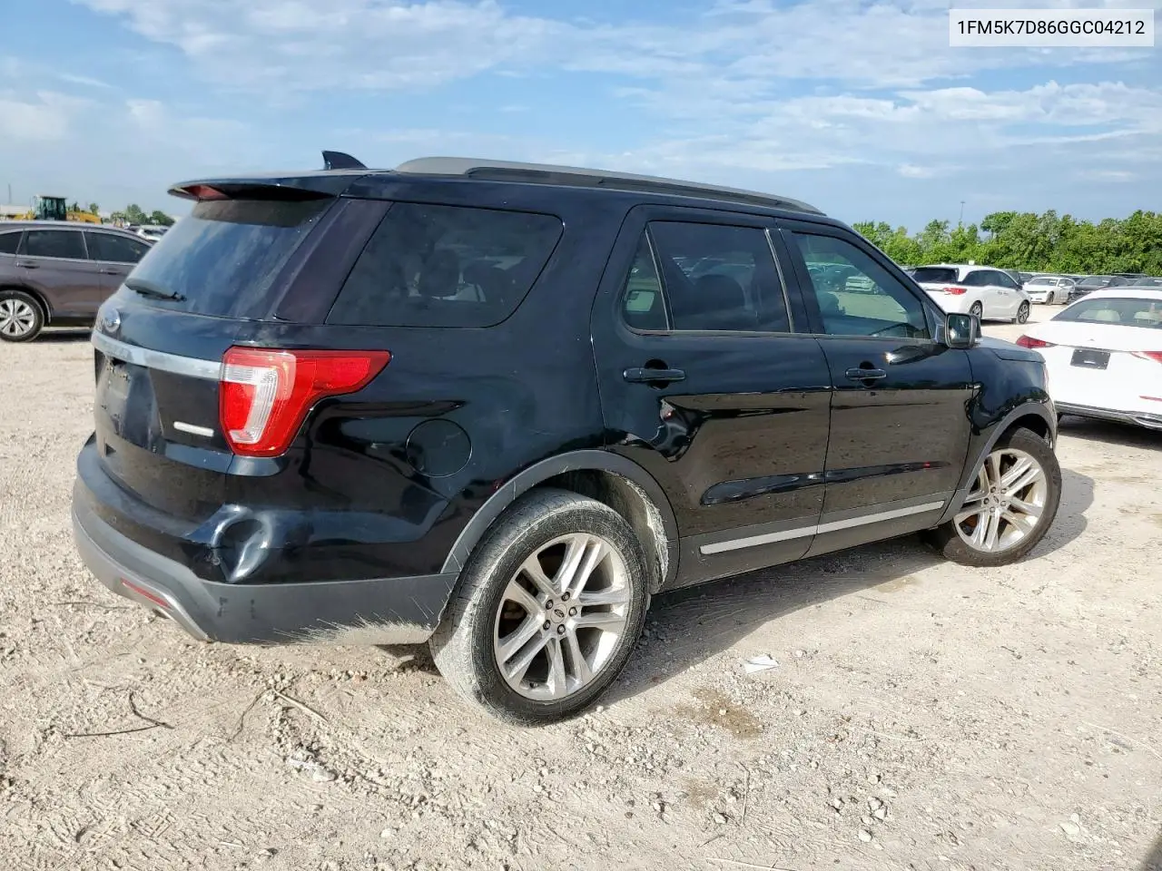 2016 Ford Explorer Xlt VIN: 1FM5K7D86GGC04212 Lot: 63508295