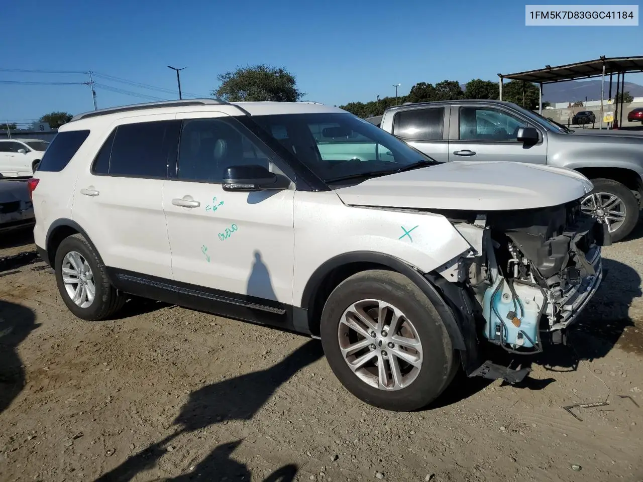 2016 Ford Explorer Xlt VIN: 1FM5K7D83GGC41184 Lot: 66147755