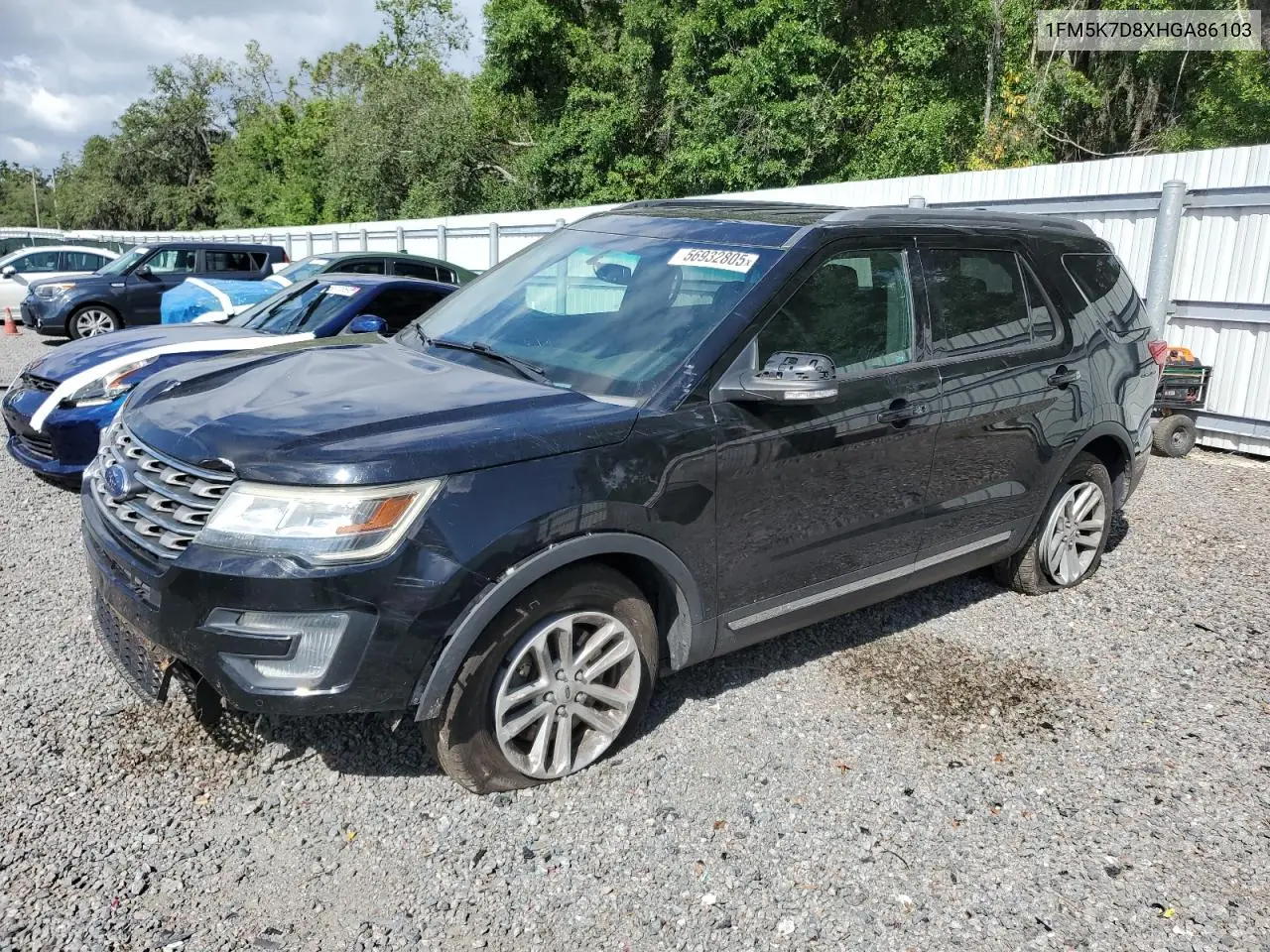 2017 Ford Explorer Xlt VIN: 1FM5K7D8XHGA86103 Lot: 56932805