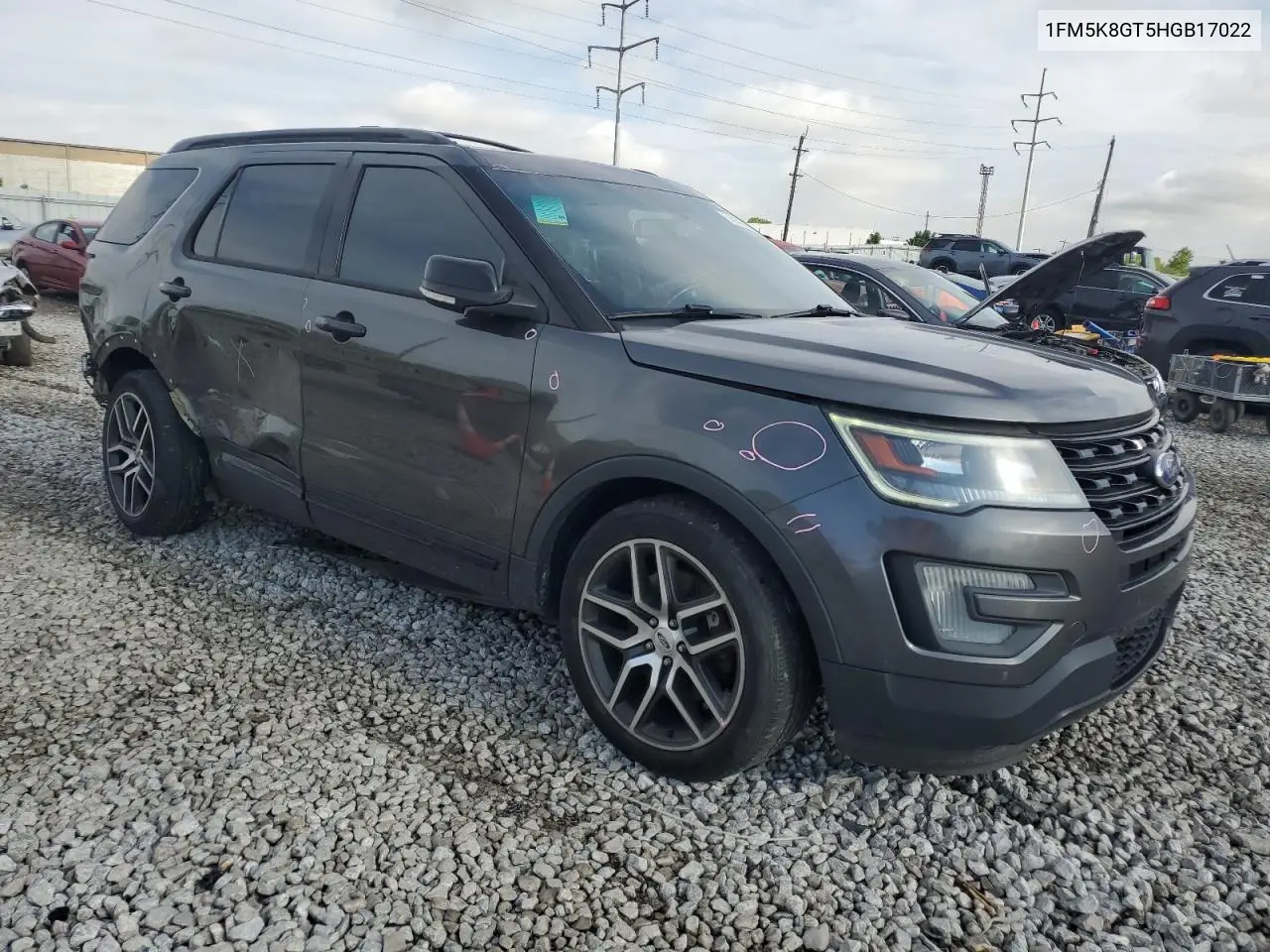 2017 Ford Explorer Sport VIN: 1FM5K8GT5HGB17022 Lot: 56956435
