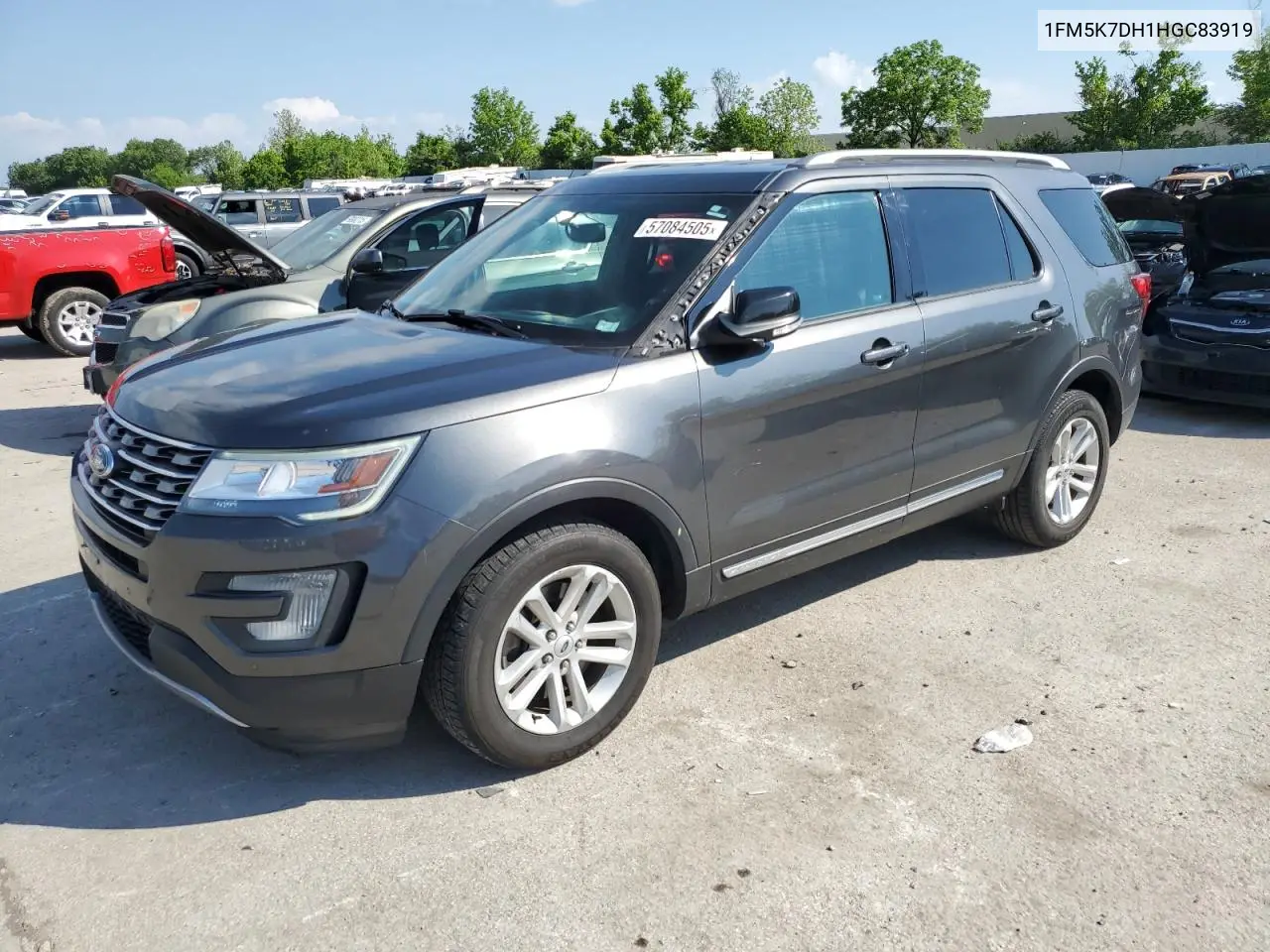 2017 Ford Explorer Xlt VIN: 1FM5K7DH1HGC83919 Lot: 57084505