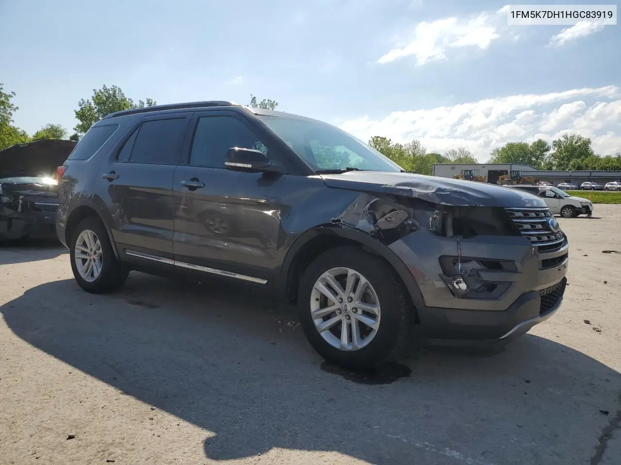 2017 Ford Explorer Xlt VIN: 1FM5K7DH1HGC83919 Lot: 57084505