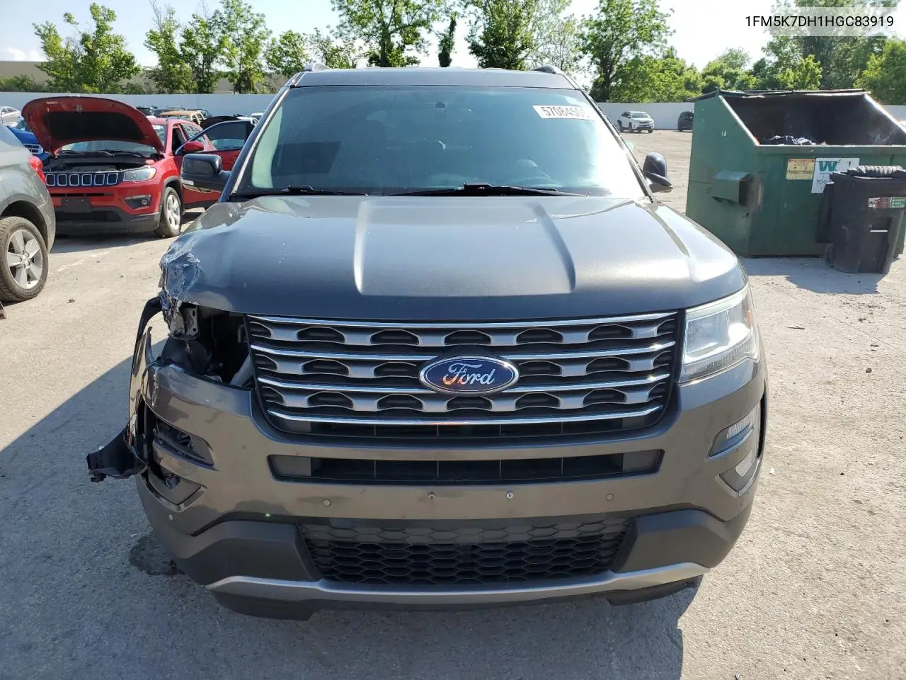 2017 Ford Explorer Xlt VIN: 1FM5K7DH1HGC83919 Lot: 57084505