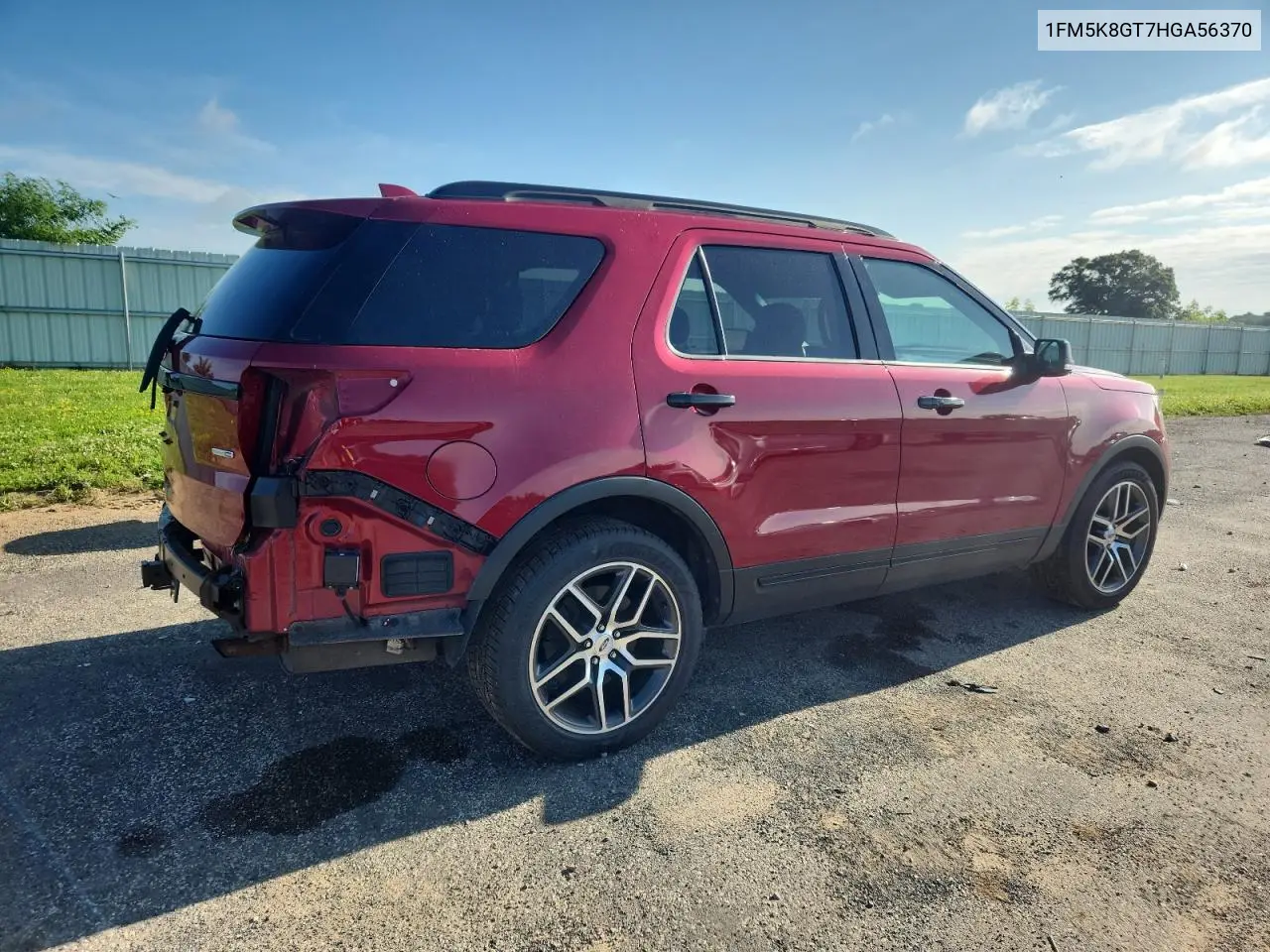 2017 Ford Explorer Sport VIN: 1FM5K8GT7HGA56370 Lot: 62397175