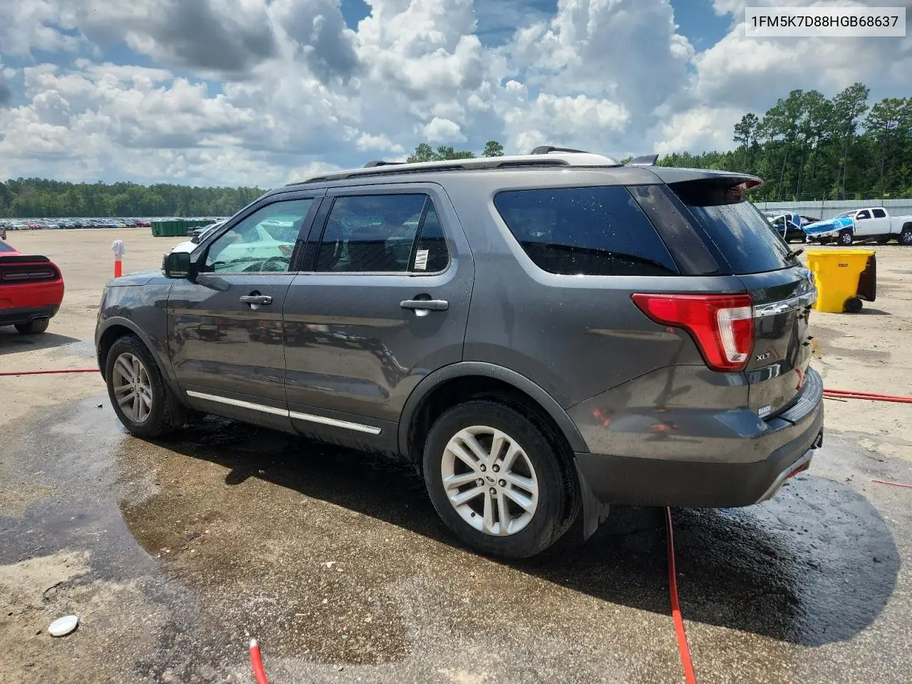 2017 Ford Explorer Xlt VIN: 1FM5K7D88HGB68637 Lot: 62636915