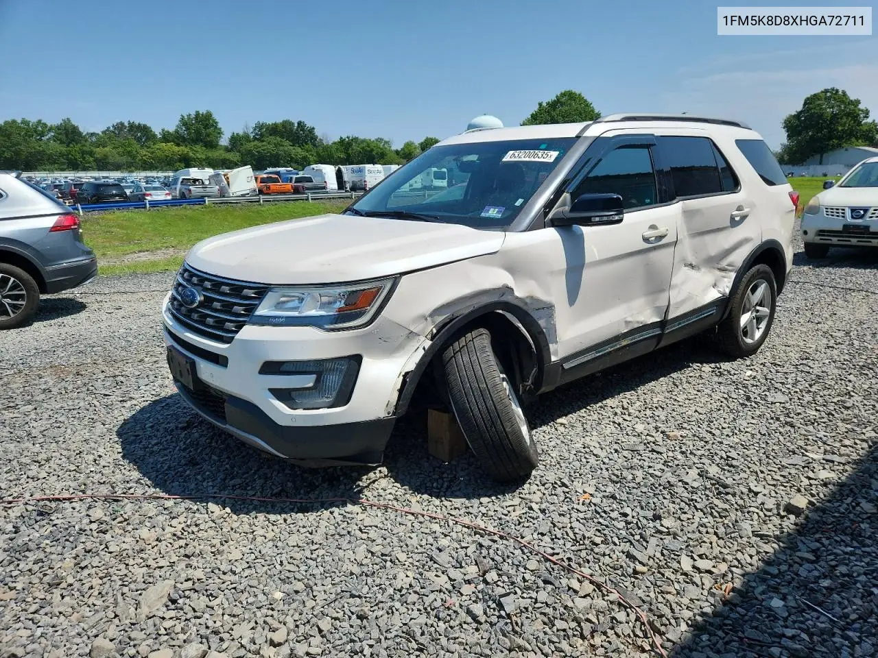 2017 Ford Explorer Xlt VIN: 1FM5K8D8XHGA72711 Lot: 63200635