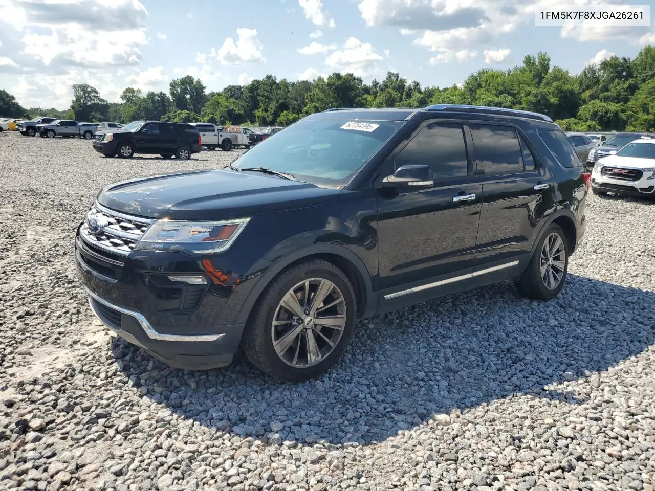2018 Ford Explorer Limited VIN: 1FM5K7F8XJGA26261 Lot: 62284495
