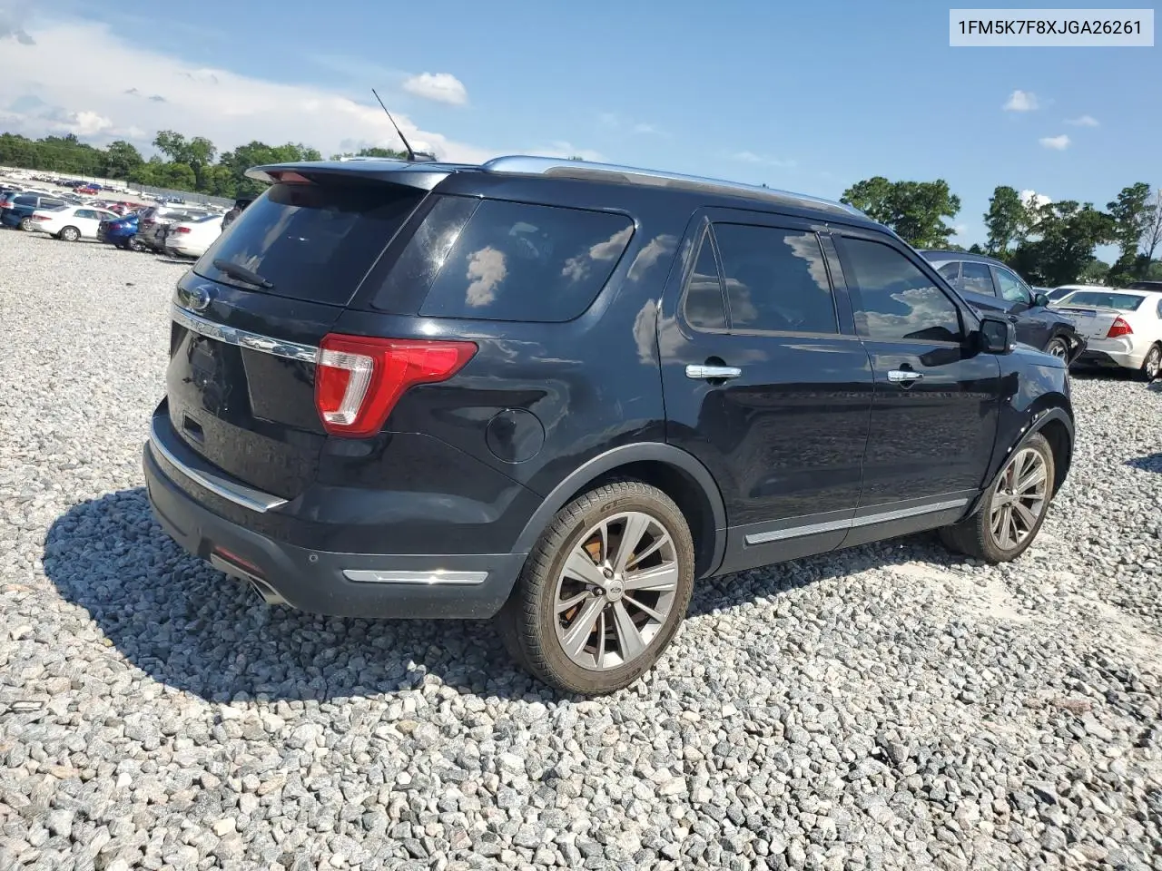 2018 Ford Explorer Limited VIN: 1FM5K7F8XJGA26261 Lot: 62284495