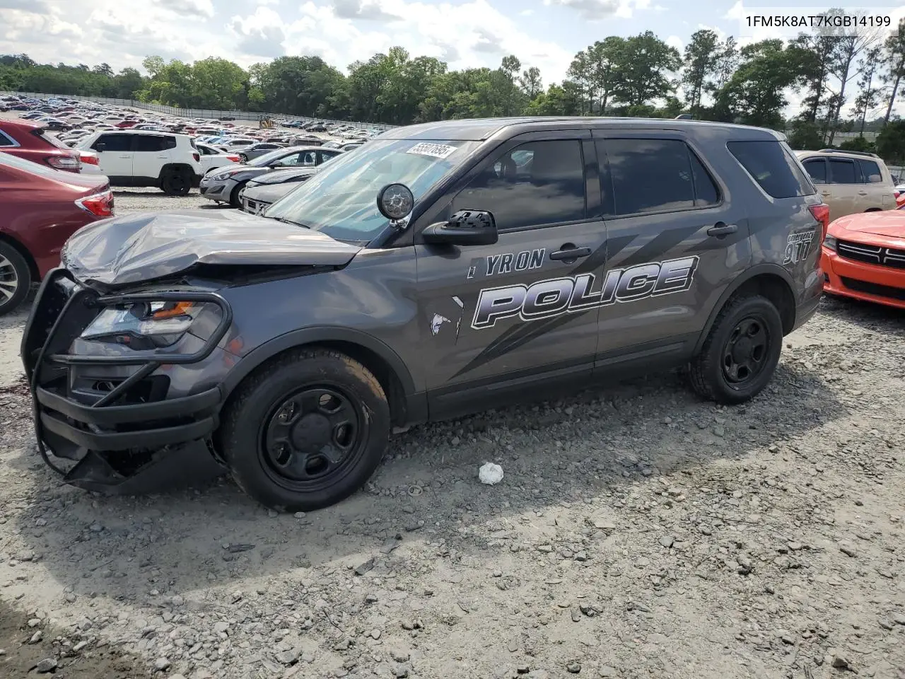 2019 Ford Explorer Police Interceptor VIN: 1FM5K8AT7KGB14199 Lot: 55507695