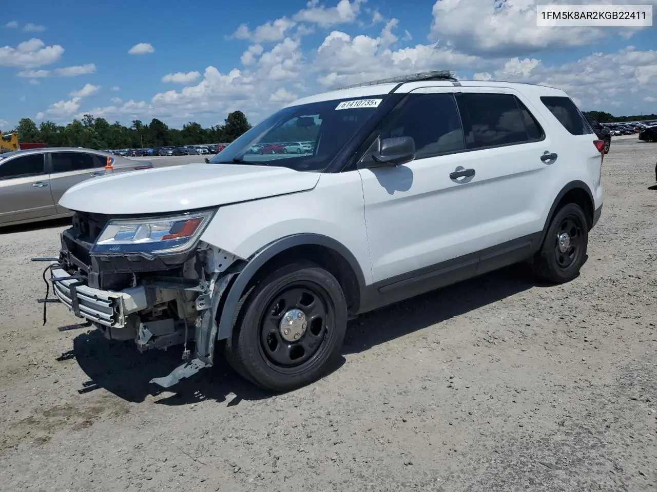 2019 Ford Explorer Police Interceptor VIN: 1FM5K8AR2KGB22411 Lot: 61410735