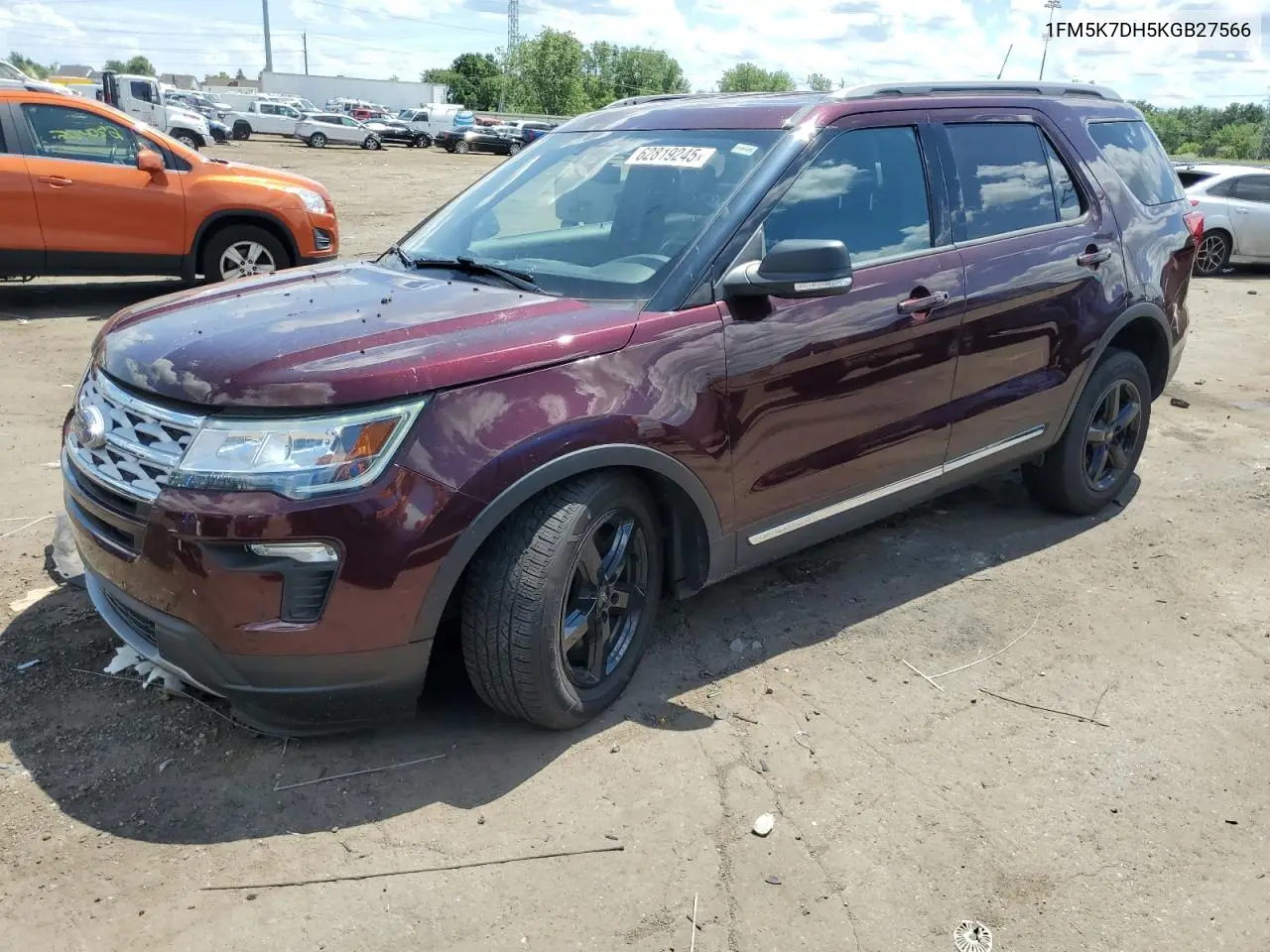 2019 Ford Explorer Xlt VIN: 1FM5K7DH5KGB27566 Lot: 62819245