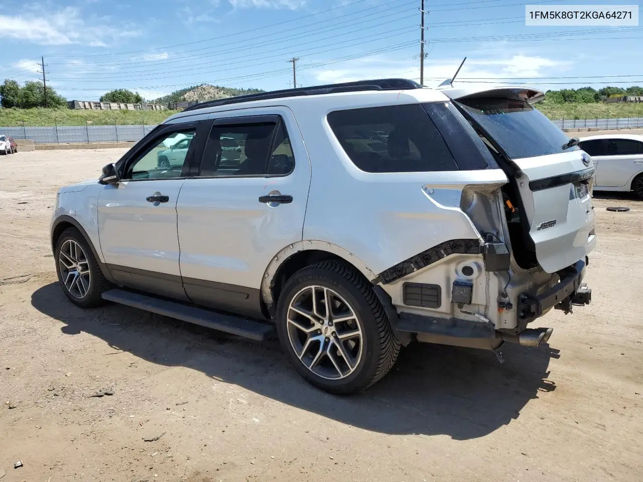 2019 Ford Explorer Sport VIN: 1FM5K8GT2KGA64271 Lot: 62961285