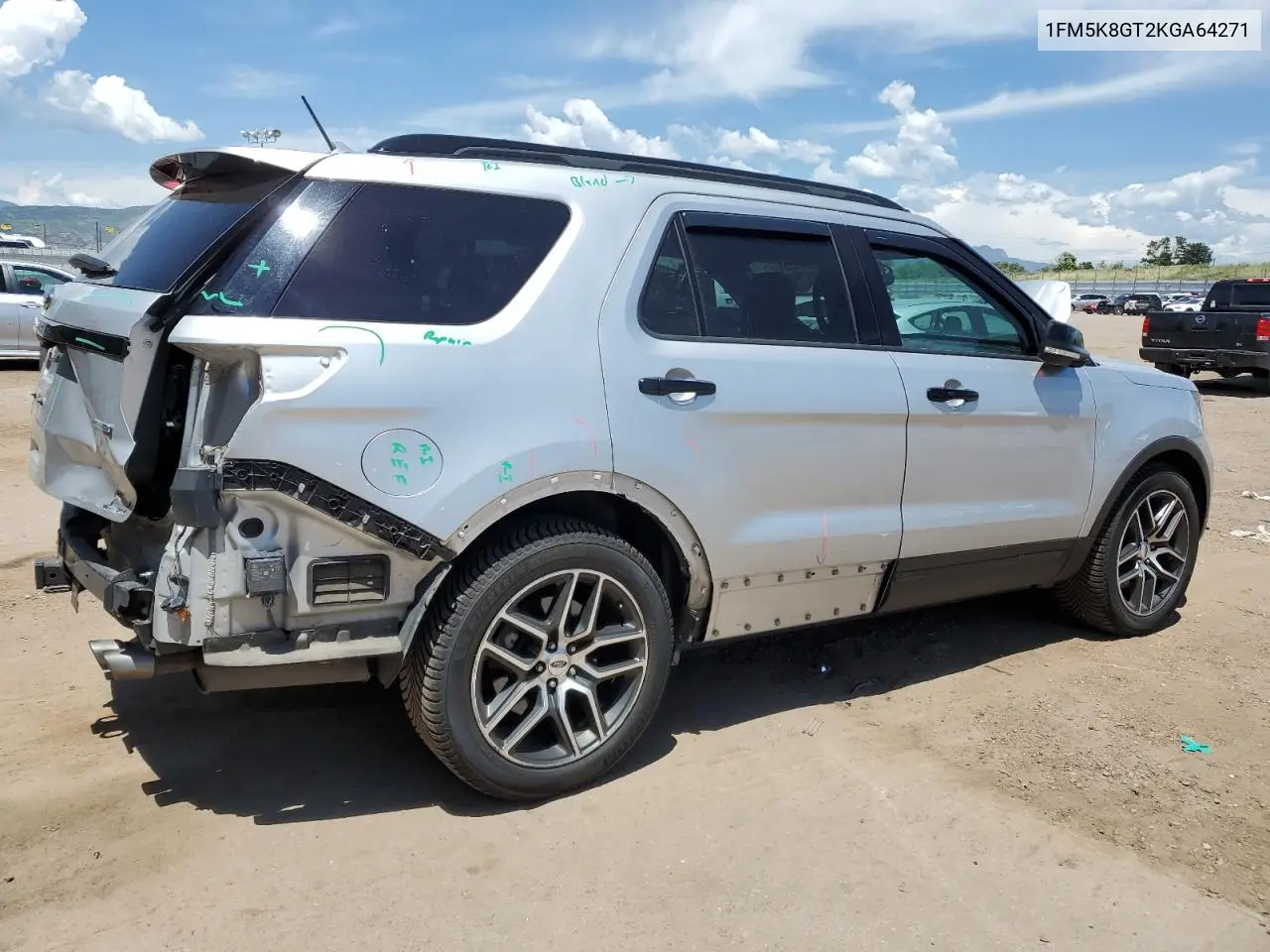 2019 Ford Explorer Sport VIN: 1FM5K8GT2KGA64271 Lot: 62961285